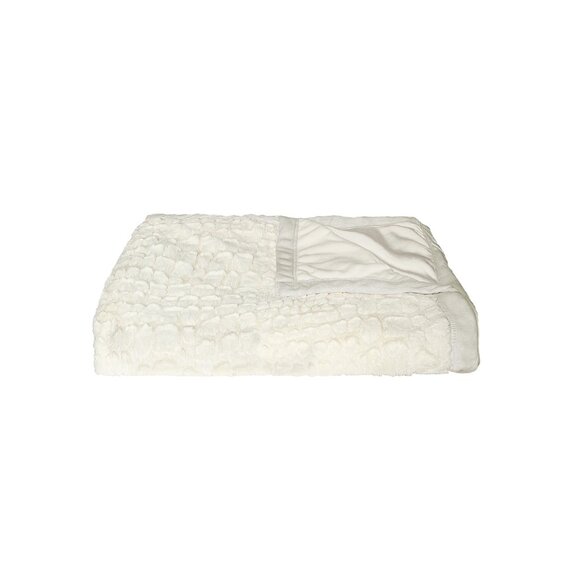 Luxe Home Decor Classic Faux Fur Throw | 1-Piece | Ivory mink | 50"x70" - Picture 2 of 5